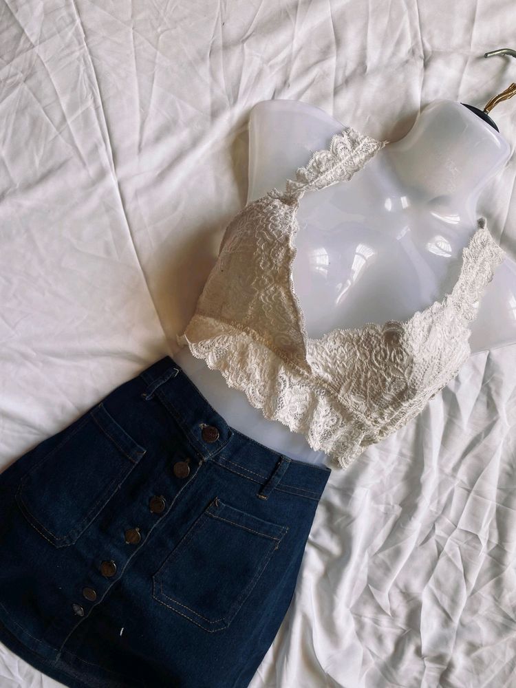 Off-white Lacey Bralet Top