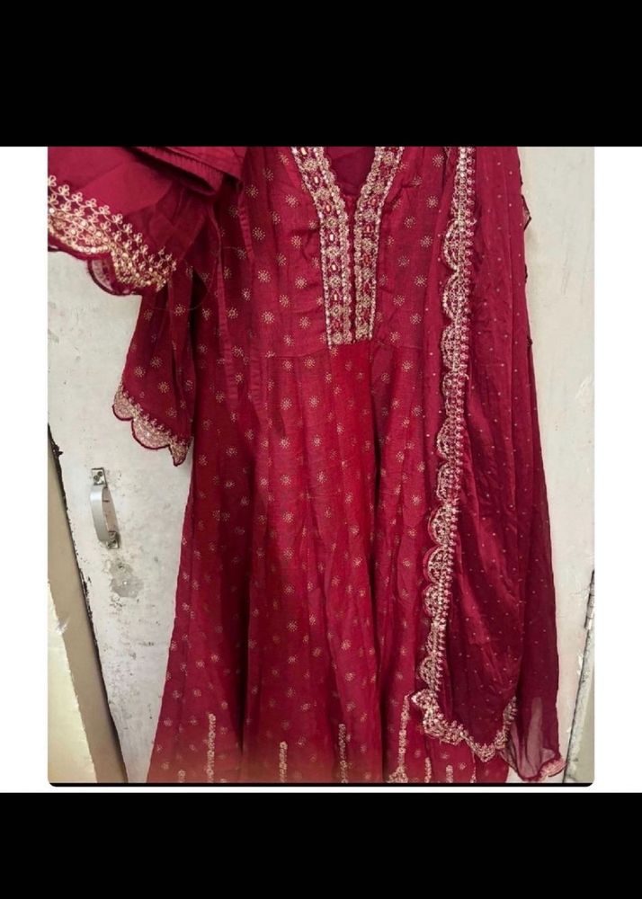 Maroon Anarkali