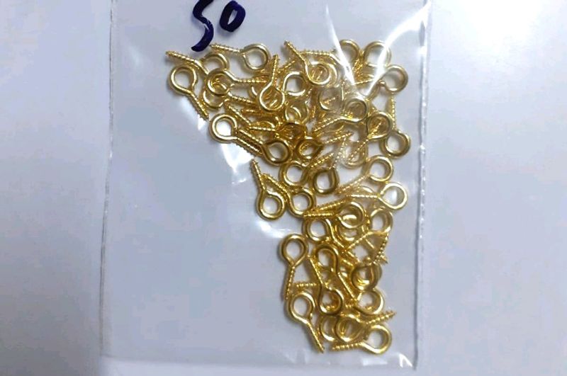 Resin eye pin screw hooks 10 Pisces gold or silver