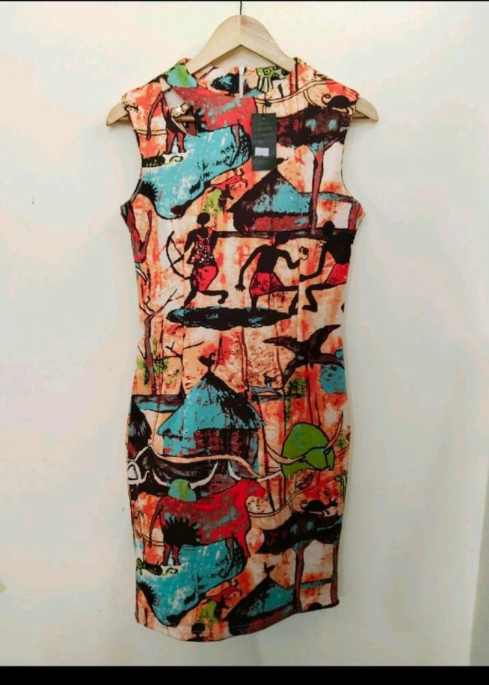 Multi Printed Dress New With Tag