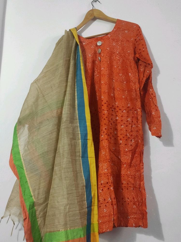 Kurta With Inner And Dupatta