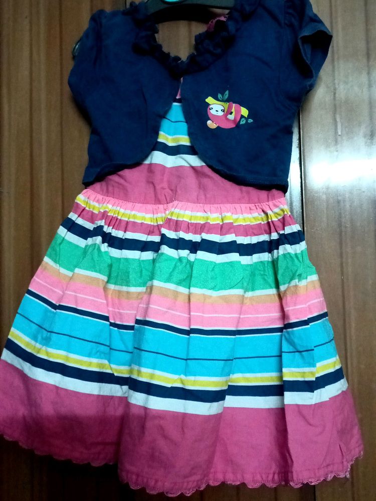 Multicolor Top With Attached Coat