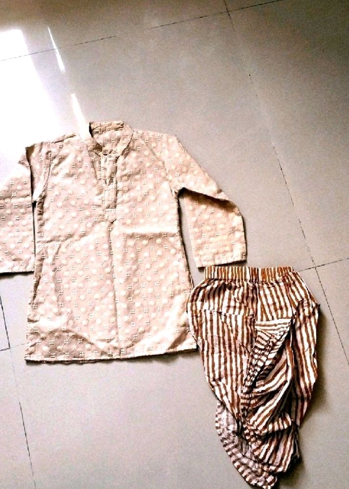 Chikankari Kurta + Dhoti Set(12-18 Months)