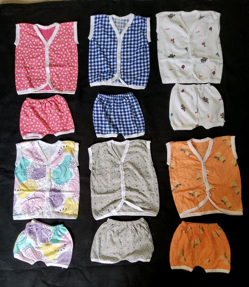 Set Of 6 New Born Baby Clothes (0-3 Months)