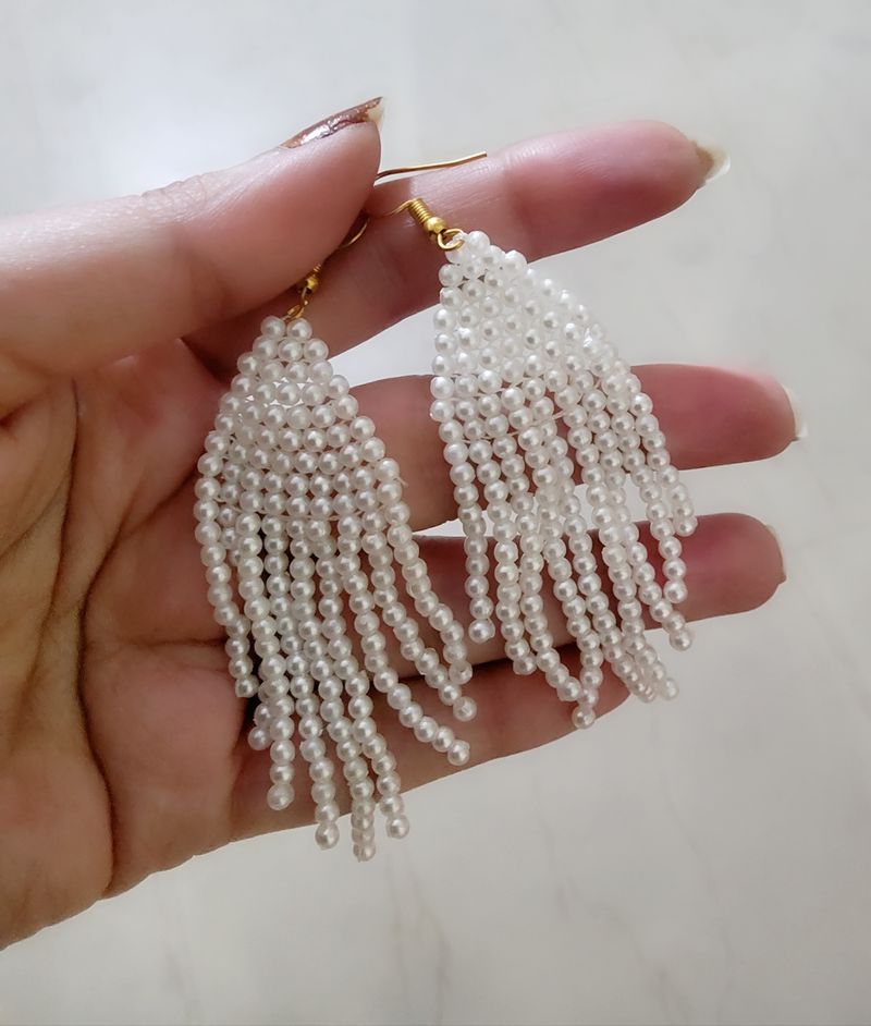 Pearls Tassel Earrings