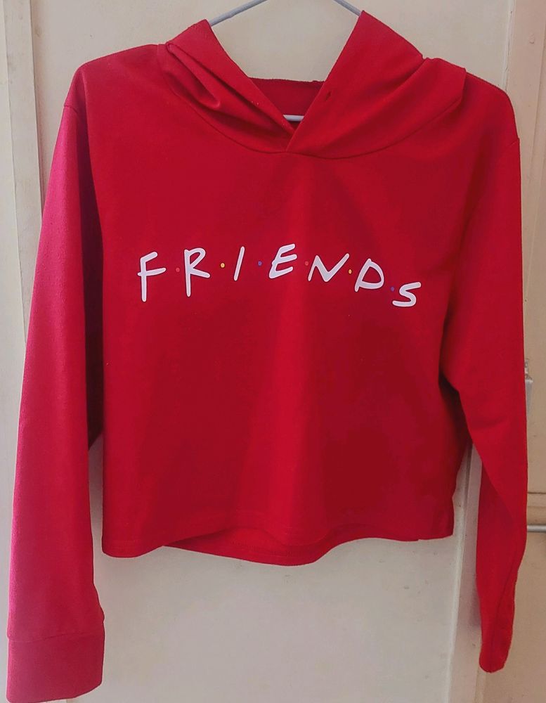 Red Crop Hoodie