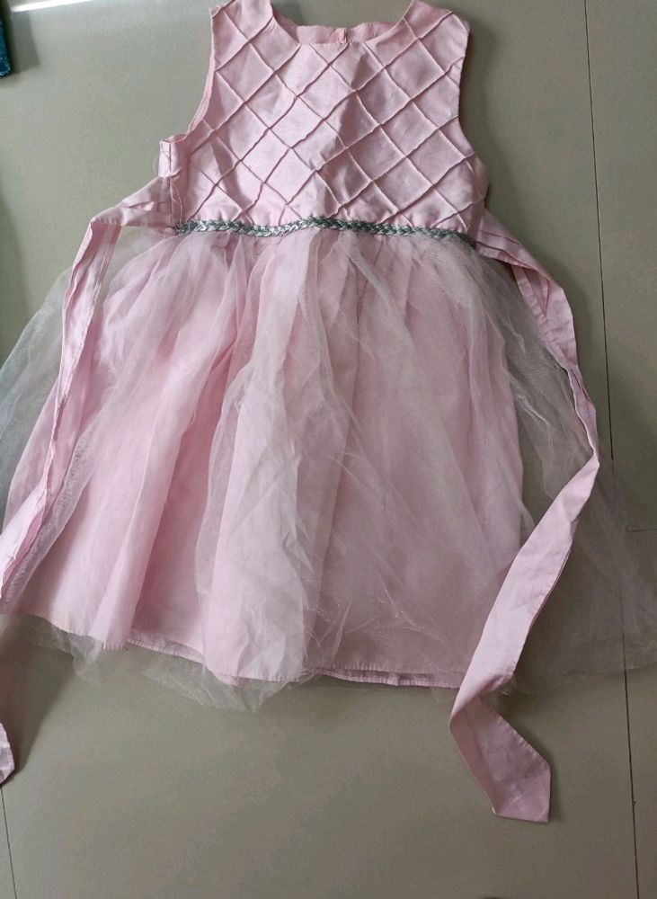 CUTE BABY PINK COLOUR FROCK