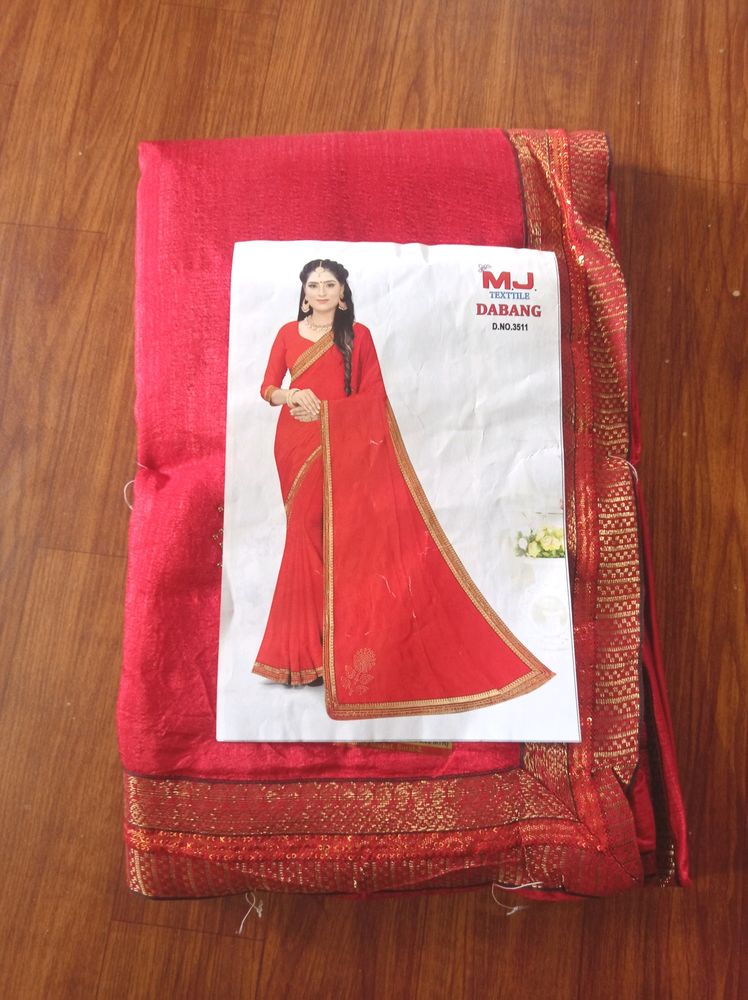 Border Design Red❤️ Saree