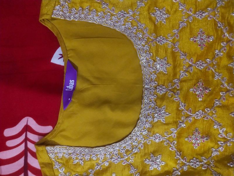 Libas Mustard Yellow Kurta With Sharara And Duptta