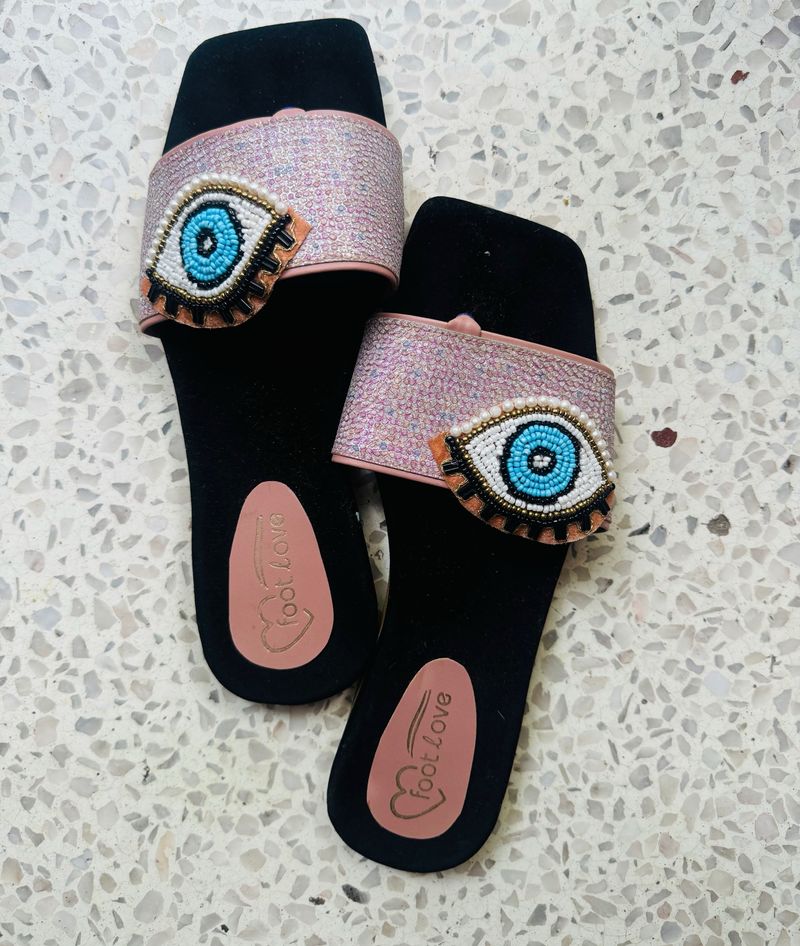 EVIL EYE Beaded Flats Size 39