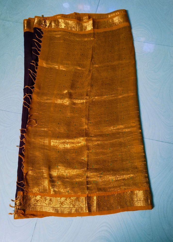 Maroon Colour Cotton Pure Gadwal Saree