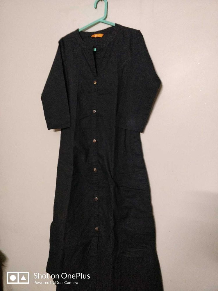 Solid Black Kurta