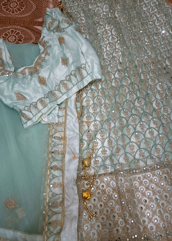 Lehenga Choli Set Pista Green Colour