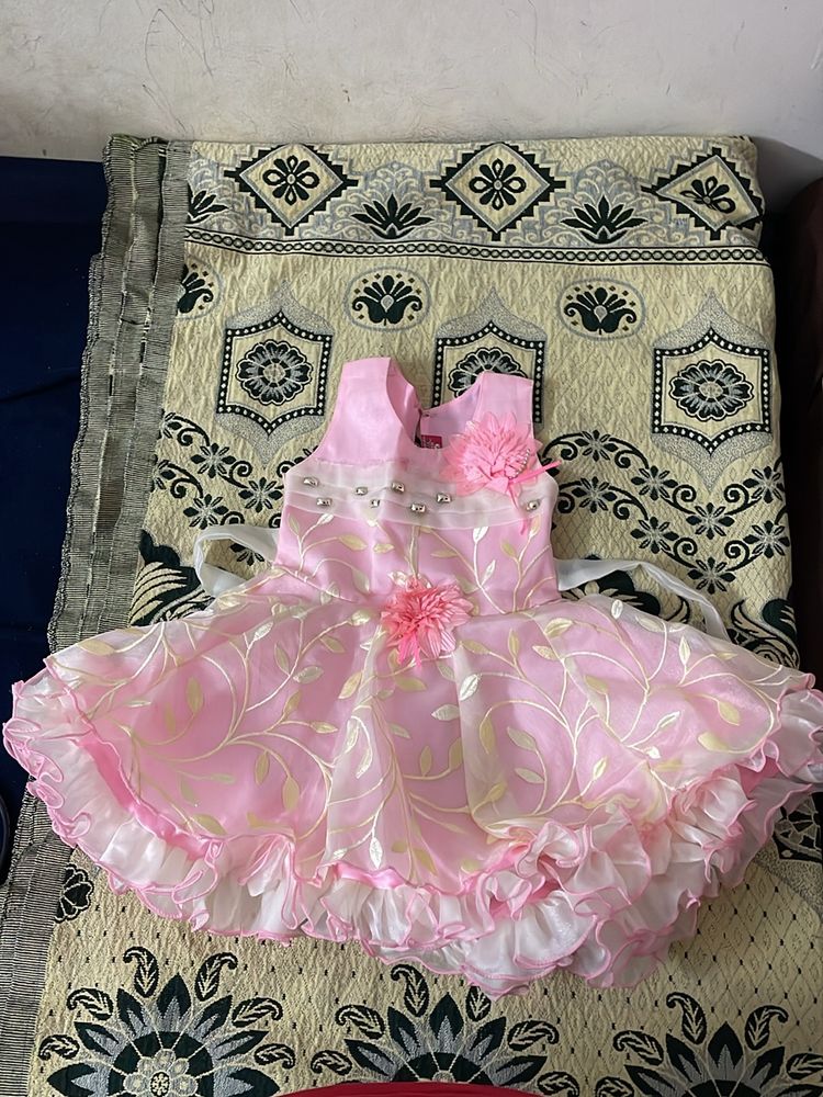 Light Pink Beautiful Dress For Baby Girl