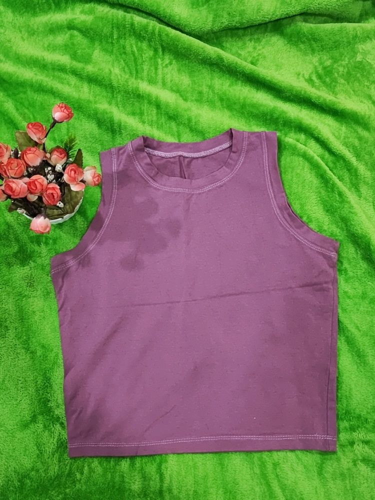 Purple Cropped Tank Top