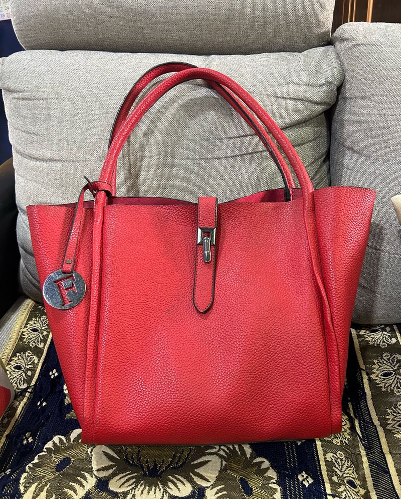 Red Tote Hand Bag