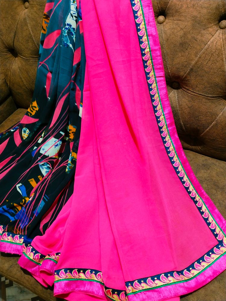 Synthetic Border Saree