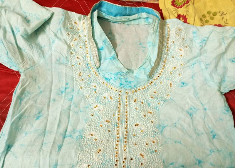 Sky Blue Kurti With Color Only In ₹99😍