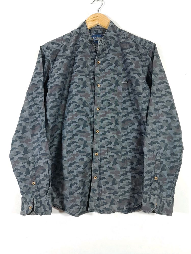 Grey Printed Casual Shirt (Men's)