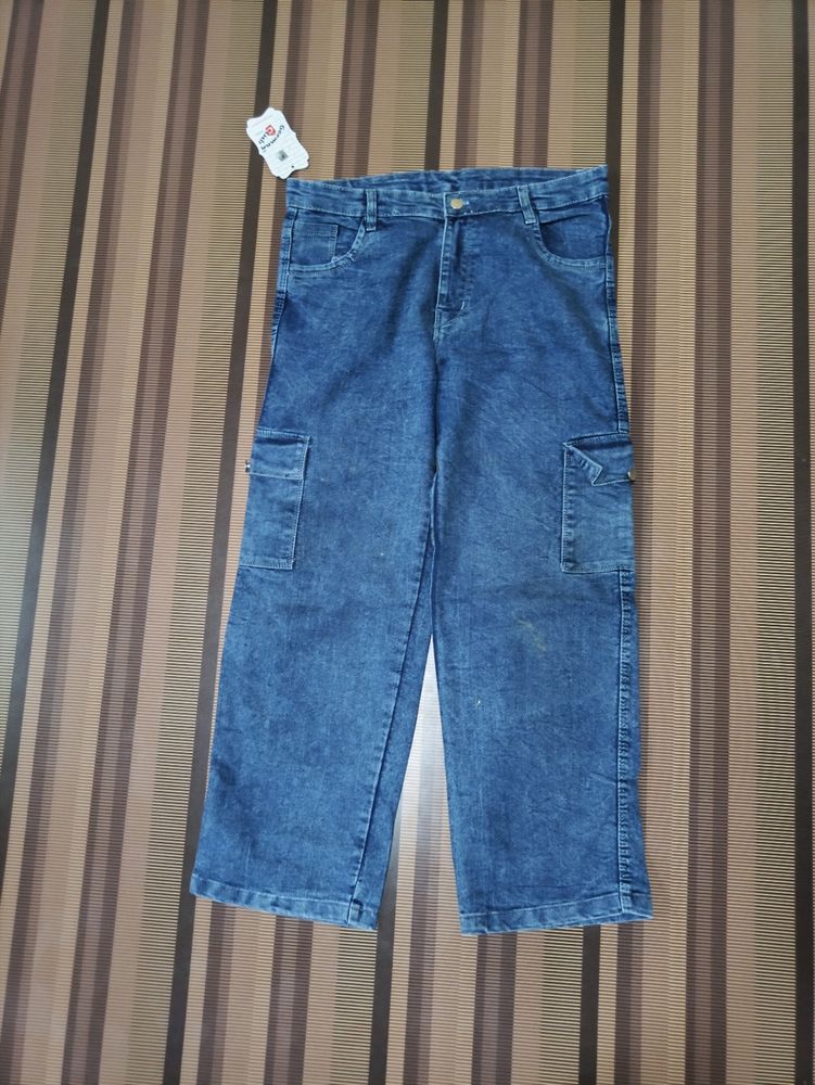 X-40 Size 34 Cargo Straight Women Denim Jeans