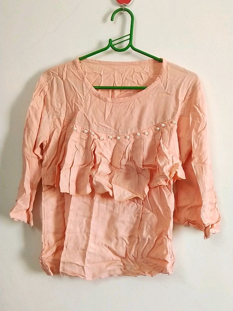 Beautiful Peach Color Top L Size