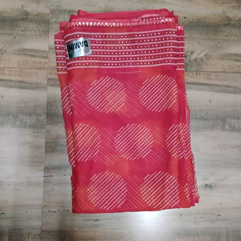 Red Orange Mix Colour Saree