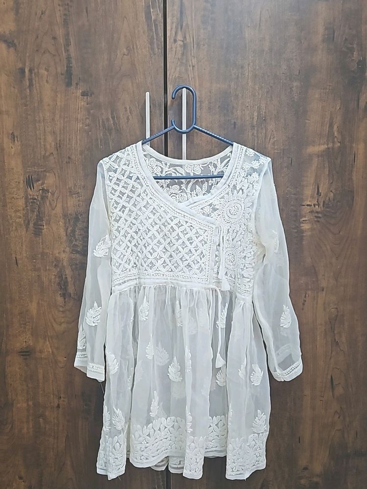 White Transparent Chikankari Kurta