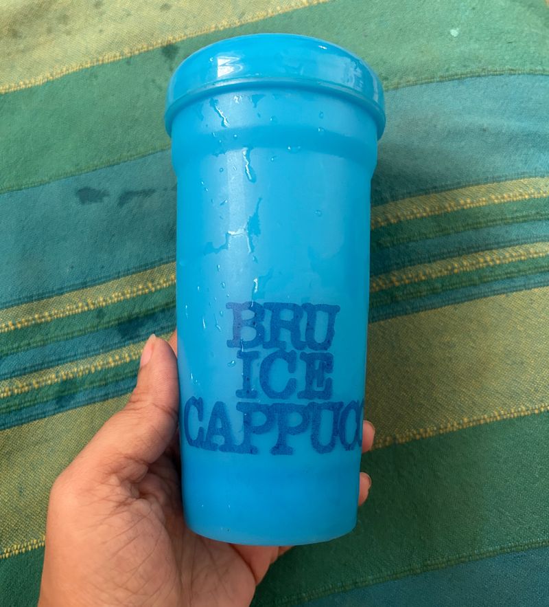 Bru Ice Cappucino Plastic Shaker Glass (blue)