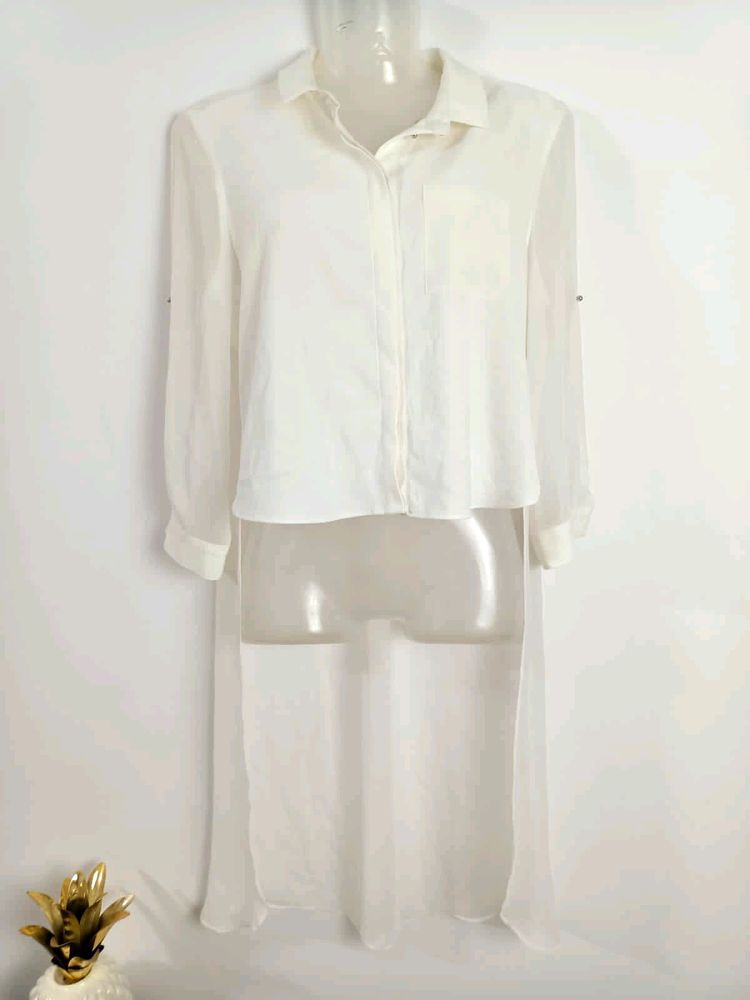 Classy Vera Moda Classic White high Low Shirt