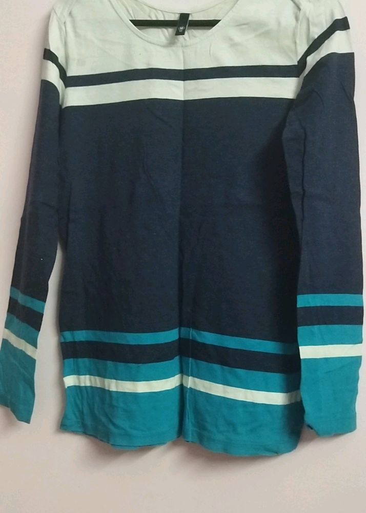 Blue Color T-shirt With Full Sleeves