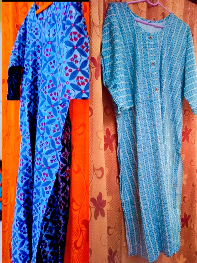 (Combo) 2 Molmol Cotton Kurtis 46 & 50 Size