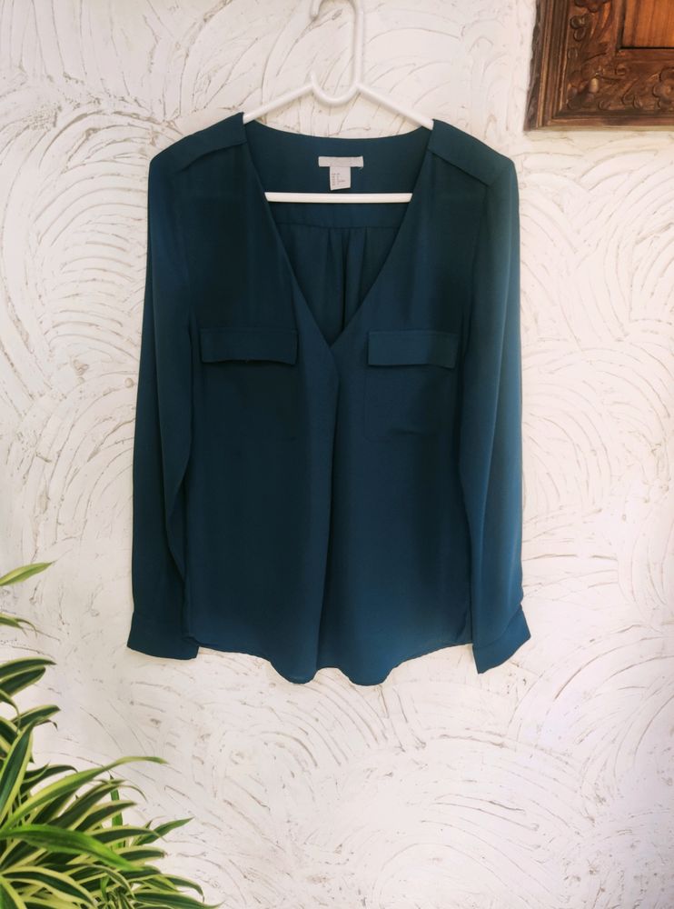 H&M Teal Colour Shirt