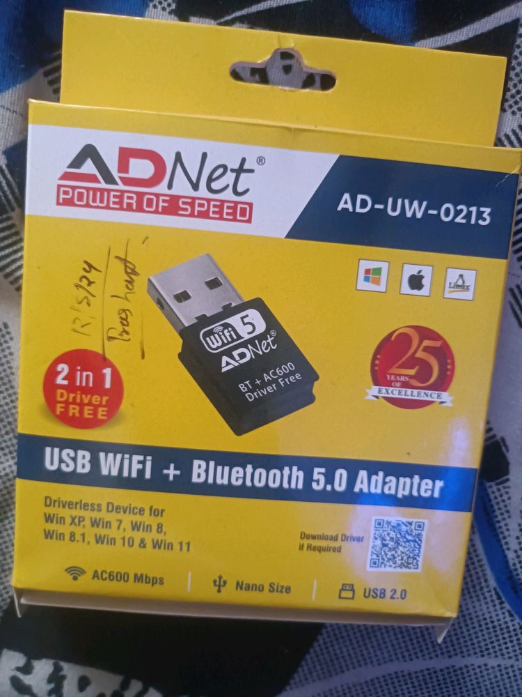 USB WiFi 5g + Blutooth5.0 Adapter New