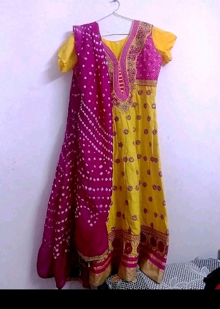 Long Cotton Kurthi With Duppatta