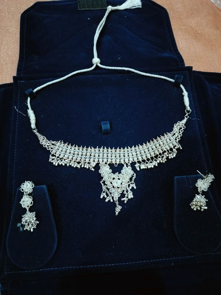 Silver Colour Necklace Set