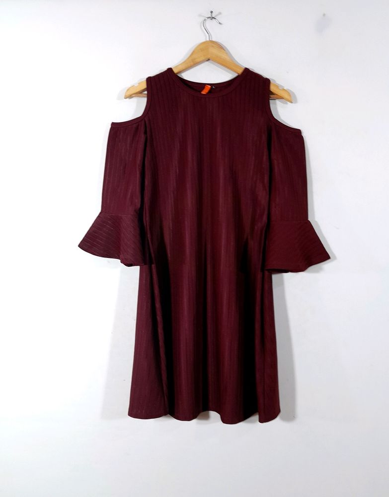 Cold Shoulder A-line Dress(Women's)