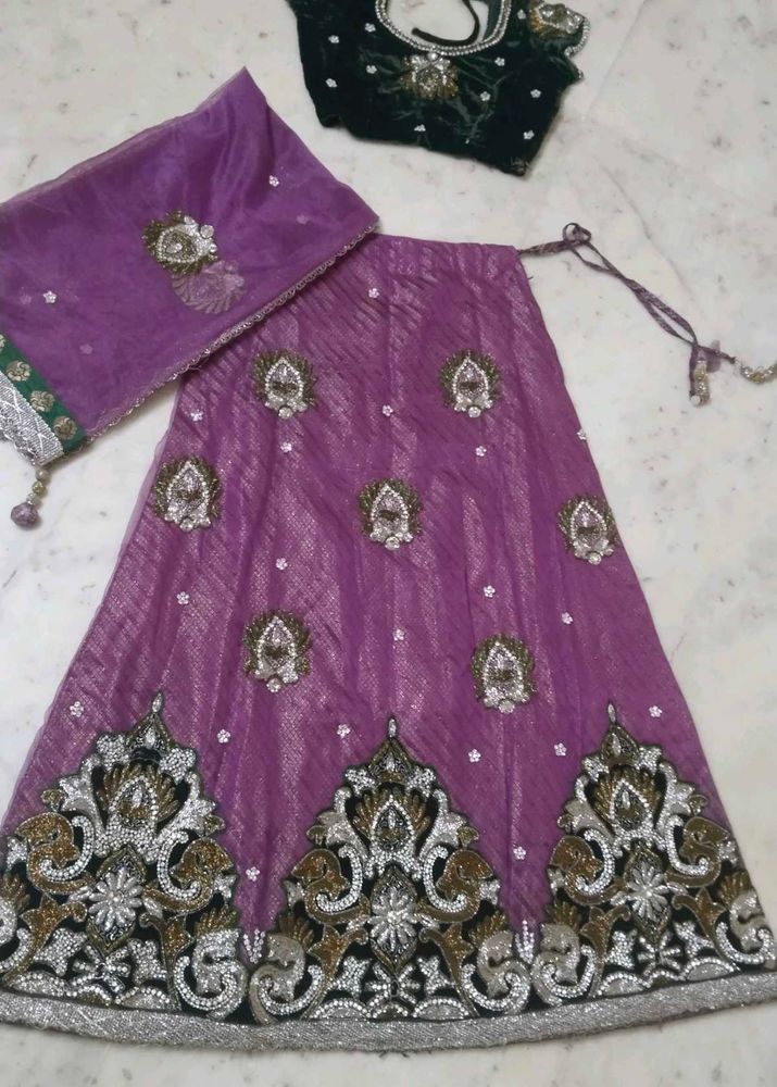 Diamond 💎 Work Lehanga With Velvet Blouse 🔥