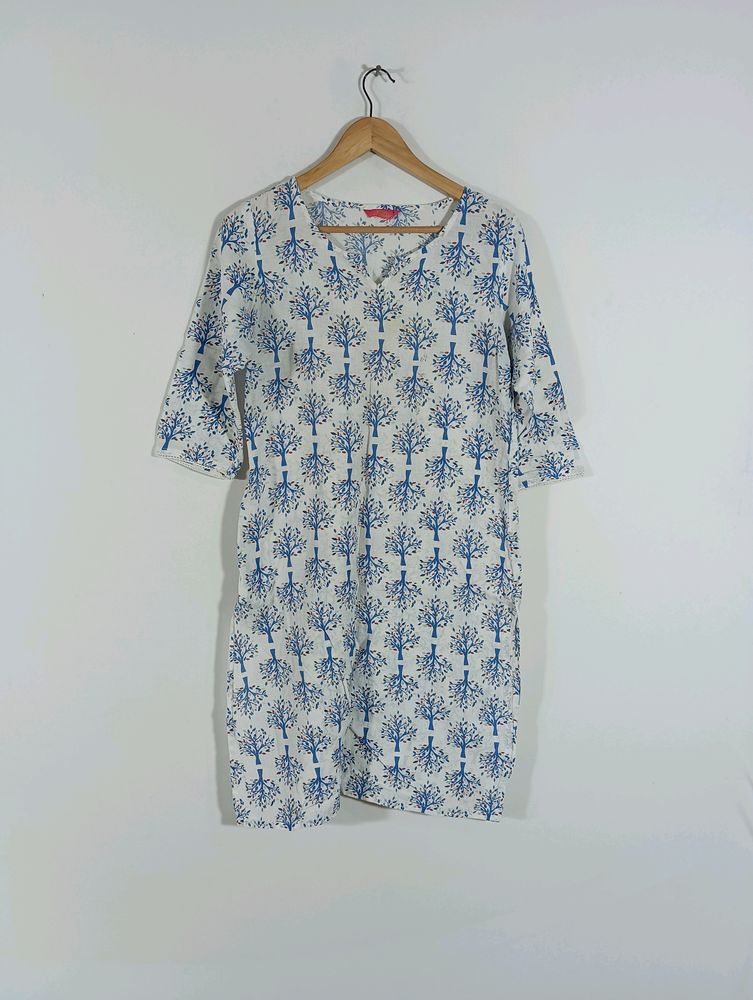 White Printed Kurta (Women)