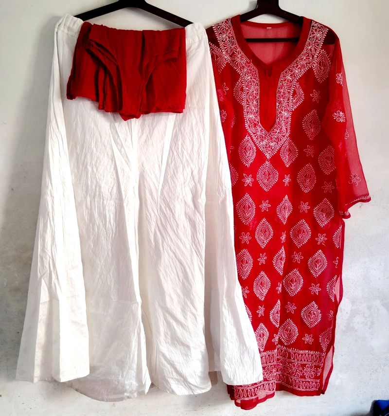 Beautiful Lucknowi Chikankari Kurti Set Size issue