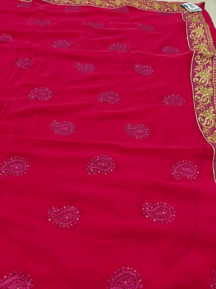 A Pinky Rose Saree