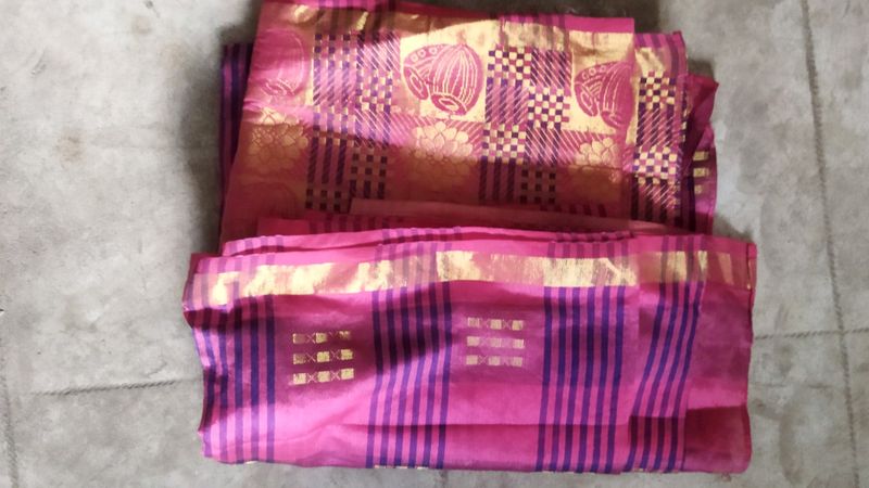 Pink With Purple Saree