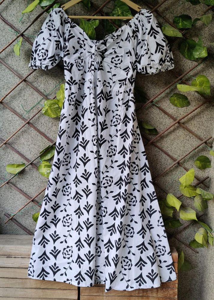 BOHO PRINTED RUCHED MIDI DRESS🧿🌷