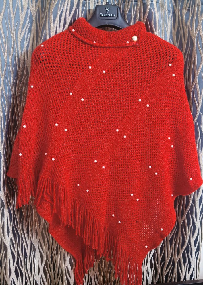 Red Poncho For Women❣️