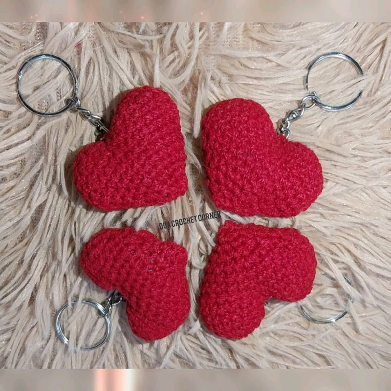 Crochet Heart Keychain