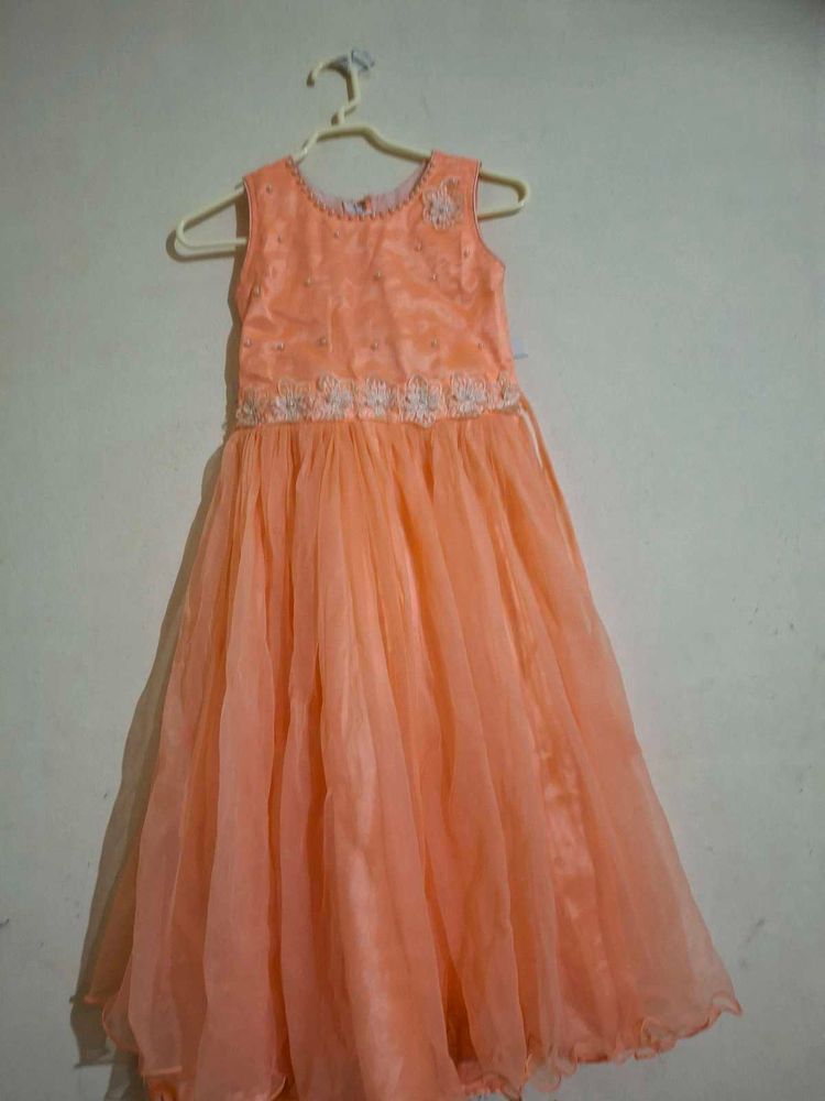 Light Orange Ethnic Gown.