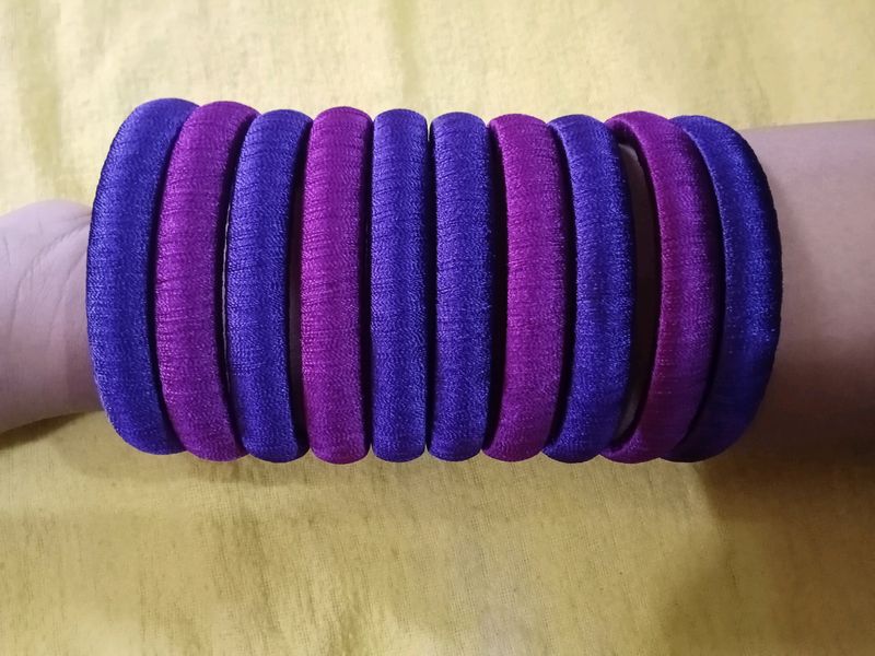 10 Colour Full Thread Bangles Set