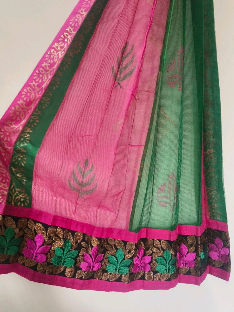 Beautiful Pink And Green Dupatta