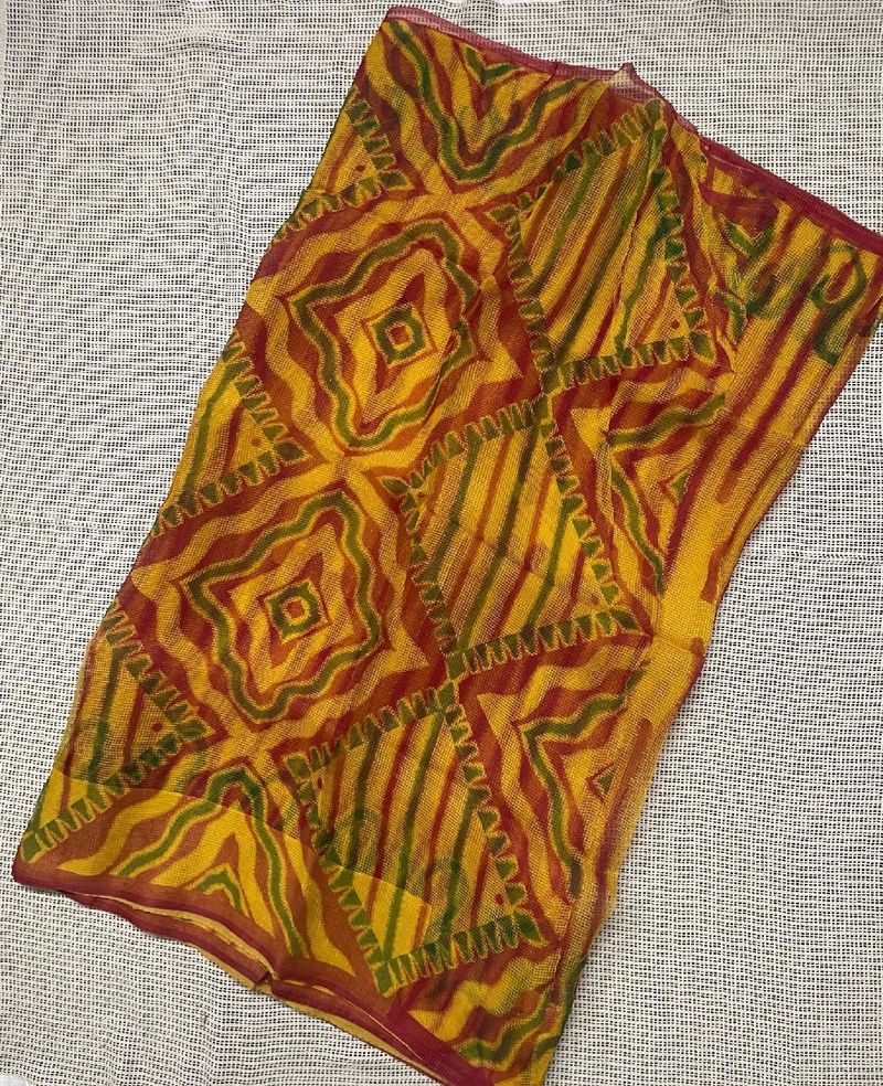 Yellow Kota Doria Saree