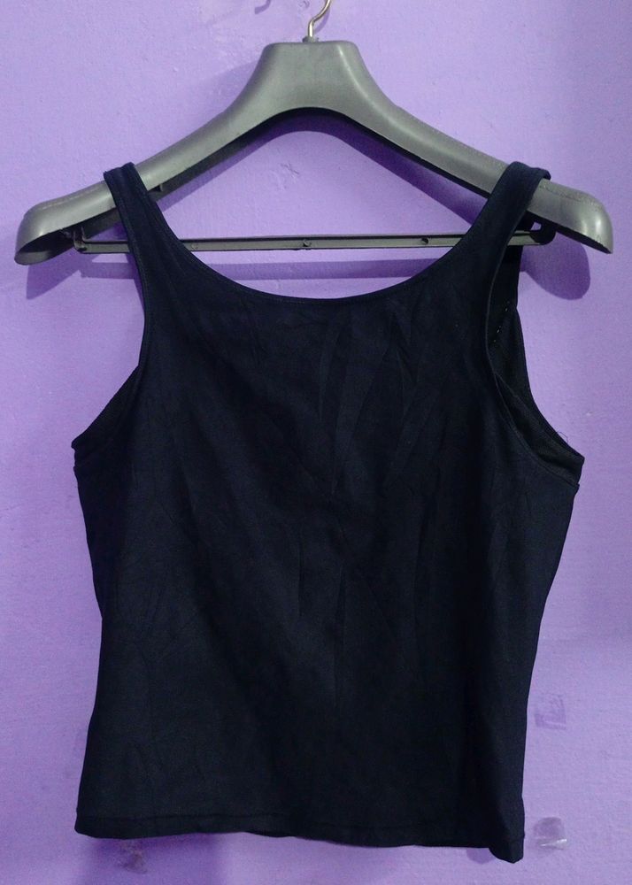 Black Casual Sports Speghetti Or Sando For Girls