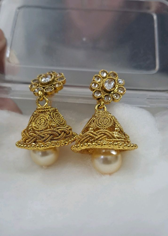 A Pair Of Golden Jhumkas